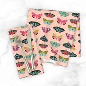 moths // pastel mint insect butterflies spring garden print