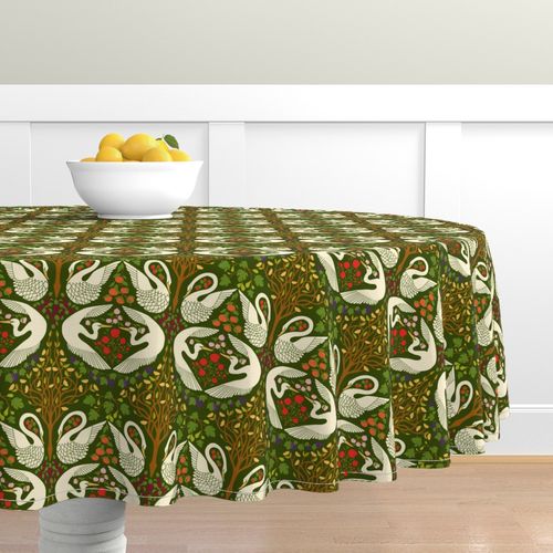 Gardening Flowers by miraparadies Blue Baroque  Cotton Sateen Circle Tablecloth by Spoonflower Garden Damask Round Tablecloth