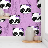 Panda with Bow - Wisteria (Small Version) by Andrea Lauren
