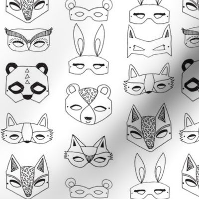 Animal Masks - Black and White by Andrea Lauren