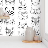 Animal Masks - Black and White by Andrea Lauren