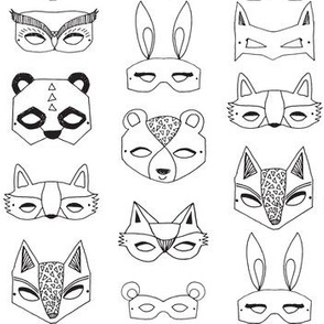 Animal Masks - Black and White by Andrea Lauren