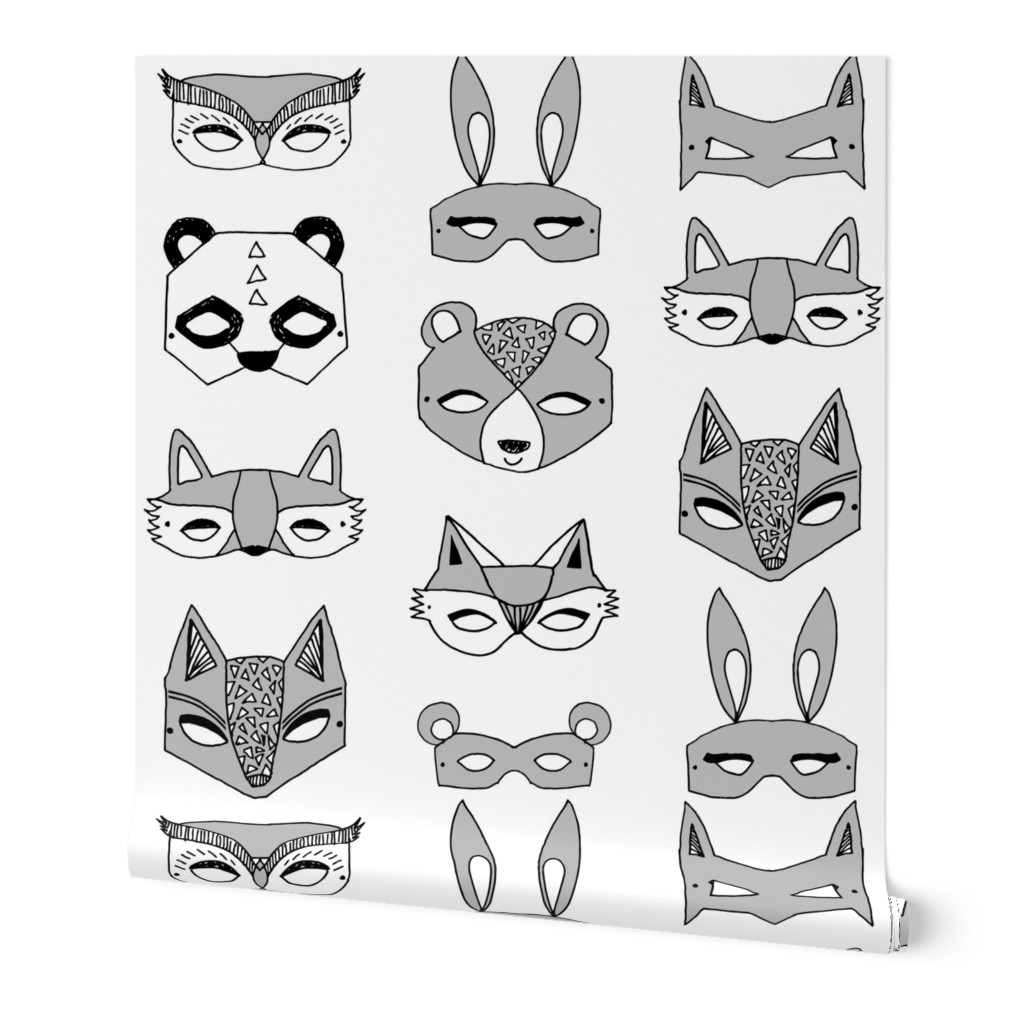 Animal Masks - Grey by Andrea Lauren