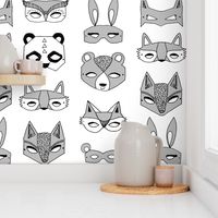 Animal Masks - Grey by Andrea Lauren