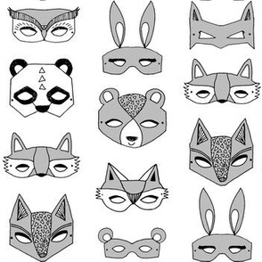 Animal Masks - Grey by Andrea Lauren