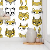 Animal Masks - Mustard by Andrea Lauren