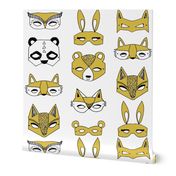 Animal Masks - Mustard by Andrea Lauren