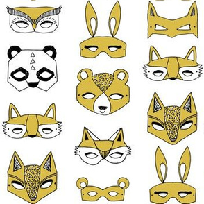 Animal Masks - Mustard by Andrea Lauren