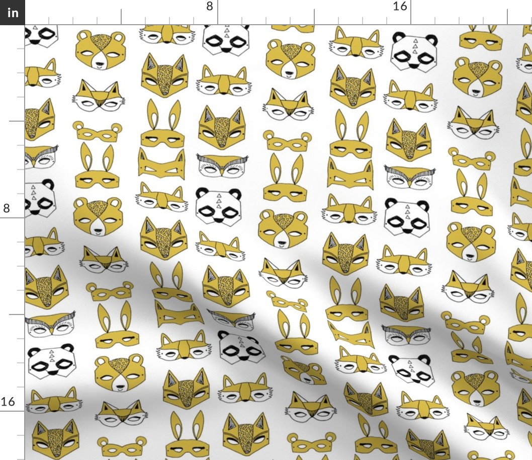 Animal Masks - Mustard by Andrea Lauren