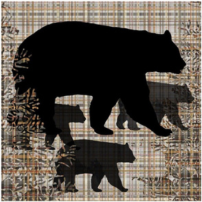 Mama Bear and Cubs Pillow