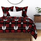 Buffalo Plaid Red Deer Pillow
