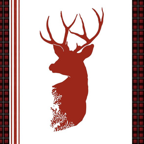 Stag Plaid Pillow - Left