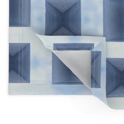 Crosses, Geometric Blue Block Grid