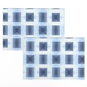 Crosses, Geometric Blue Block Grid
