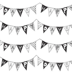 Happy Days Bunting bw