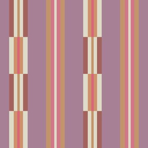 Smooth + broken terracotta twilight vertical stripe by Su_G_©SuSchaefer