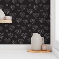 Geometric hearts black