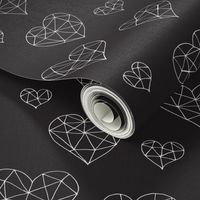 Geometric hearts black