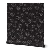 Geometric hearts black