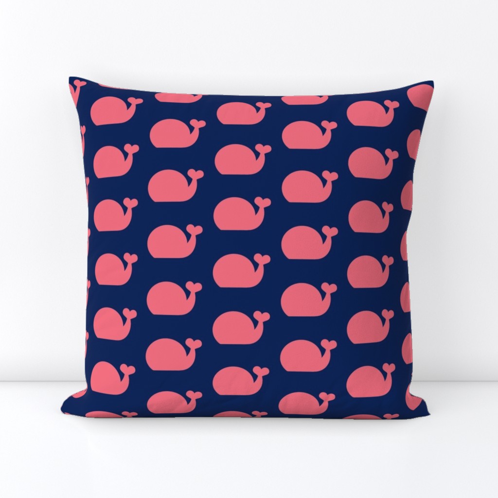 Whale - Cotton Candy Pink and Navy Blue