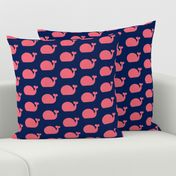 Whale - Cotton Candy Pink and Navy Blue