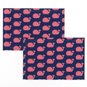 Whale - Cotton Candy Pink and Navy Blue