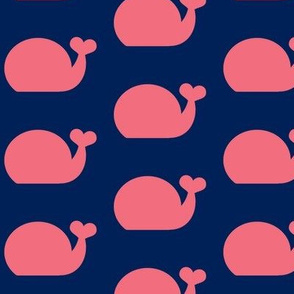 Whale - Cotton Candy Pink and Navy Blue