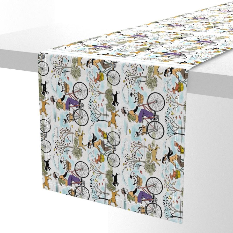 Bicycle Dogs Tea Towel