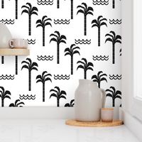 palm trees black and white minimal summer scandi kids hipster leggings design