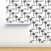 palm trees black and white minimal summer scandi kids hipster leggings design