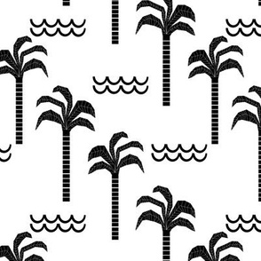 palm trees black and white minimal summer scandi kids hipster leggings design