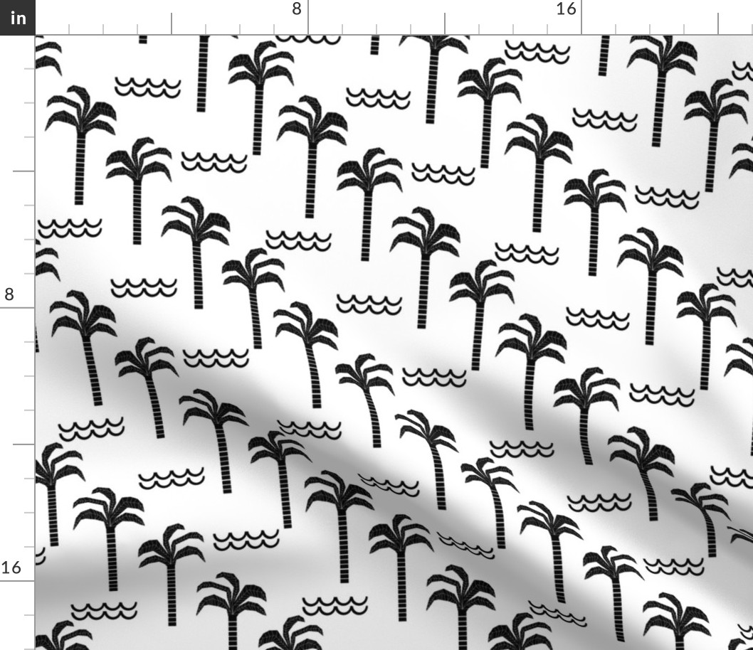 palm trees black and white minimal summer scandi kids hipster leggings design