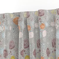 Muted Retro Flower Polka