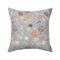 Muted Retro Flower Polka