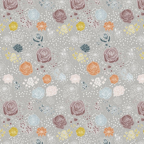 Muted Retro Flower Polka