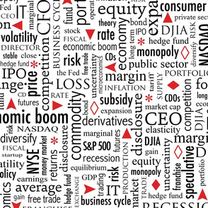 financial text jumbo - red and black