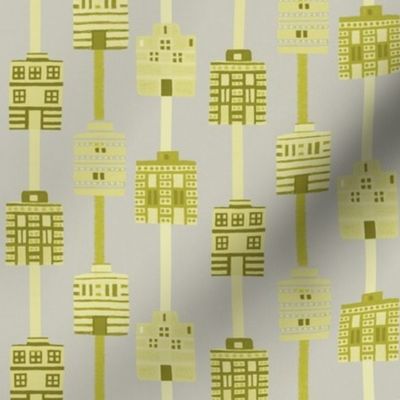 Acid yellow on gray house stripes by Su_G_©SuSchaefer