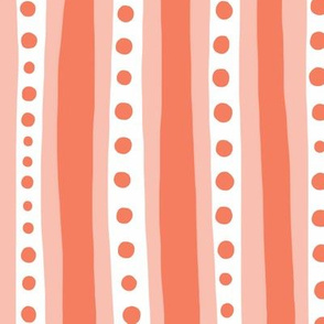 Stripes in peach and white