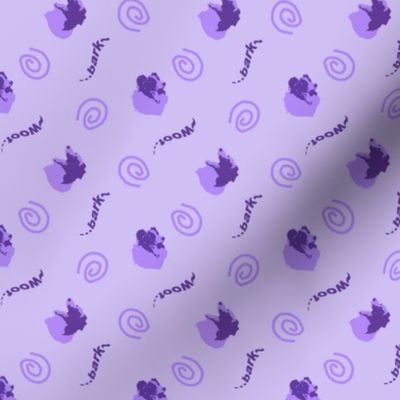 Whimsical barking Border Collies - purple