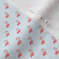 Preppy Flamingo Sky Blue