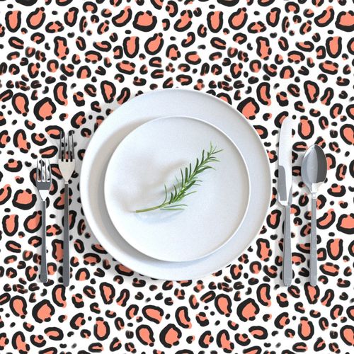 leopard print - coral cheetah animal spots textile fabric print design