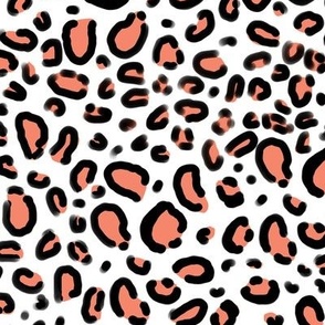 leopard print - coral cheetah animal spots textile fabric print design