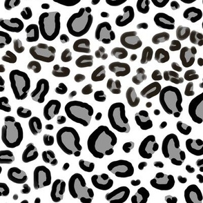 leopard print - greyscale minimal monochrome textile print design 