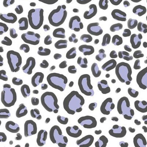 leopard - lavender print with white background animal print cheetah spots