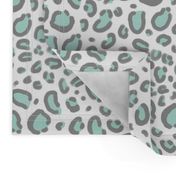 leopard print - mint with grey pastel luxe design