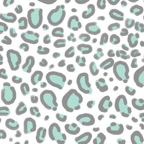 leopard print - mint with grey pastel luxe design
