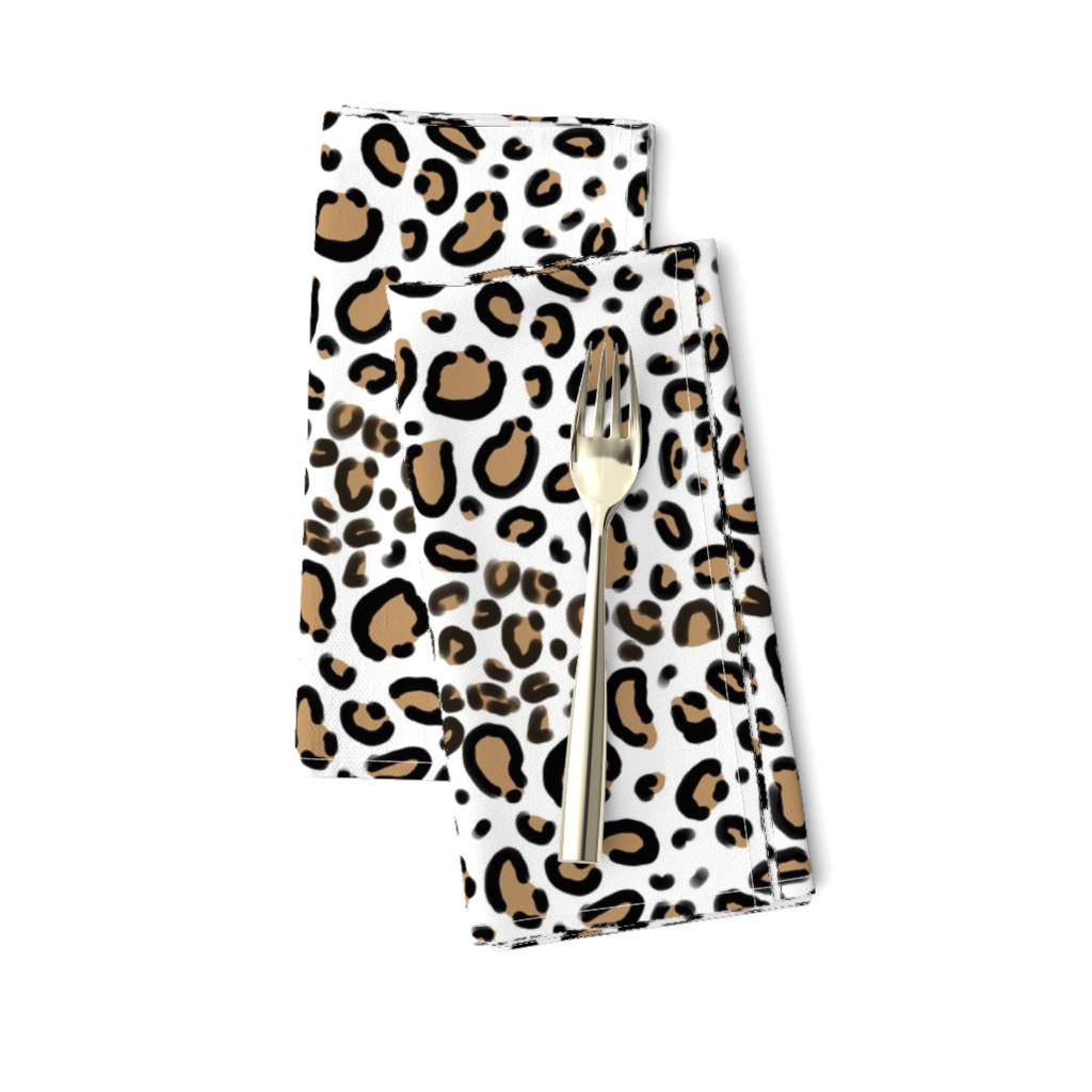 leopard - animal print with white background natural tan cheetah spots