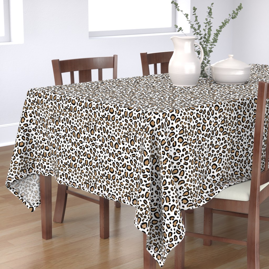 leopard - animal print with Mantel rectangular | Spoonflower