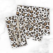 leopard - animal print with white background natural tan cheetah spots