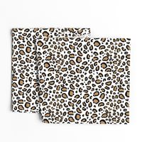 leopard - animal print with white background natural tan cheetah spots